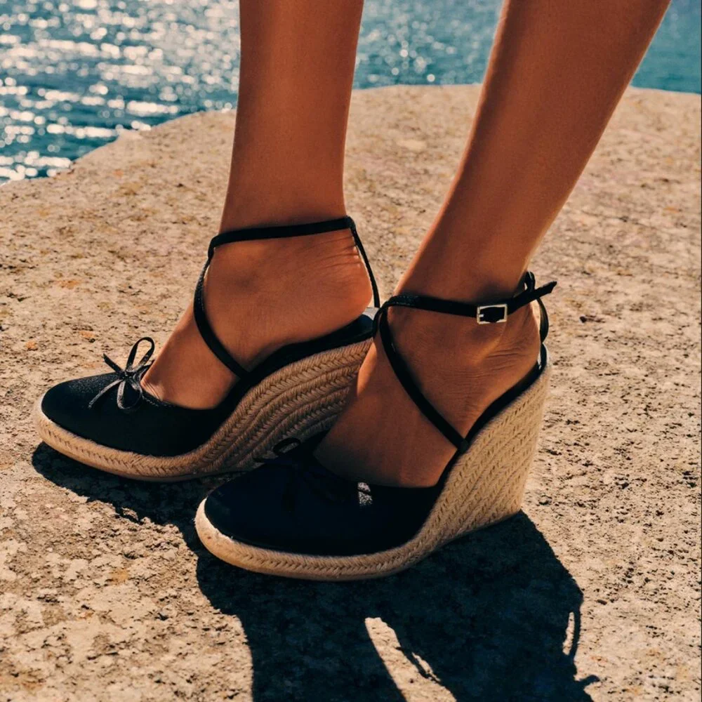 Zara Satin Wedge Shoe